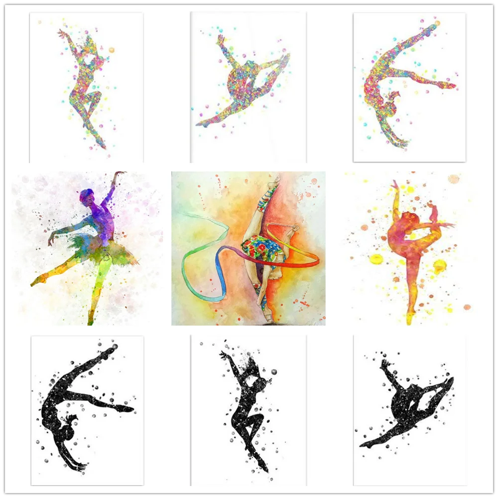 Набор для алмазной вышивки с изображением девушки балерины радужного цвета