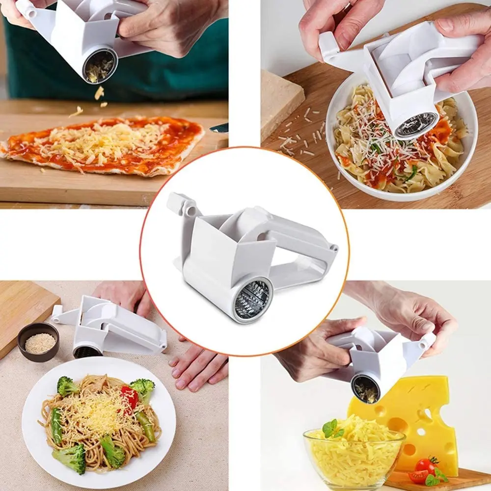 

New Multi-function Rotary Cheese Grater Chocolates Nuts Shredder Stainless Steel Drum Cutter Grinder Home Kitchen Accessories