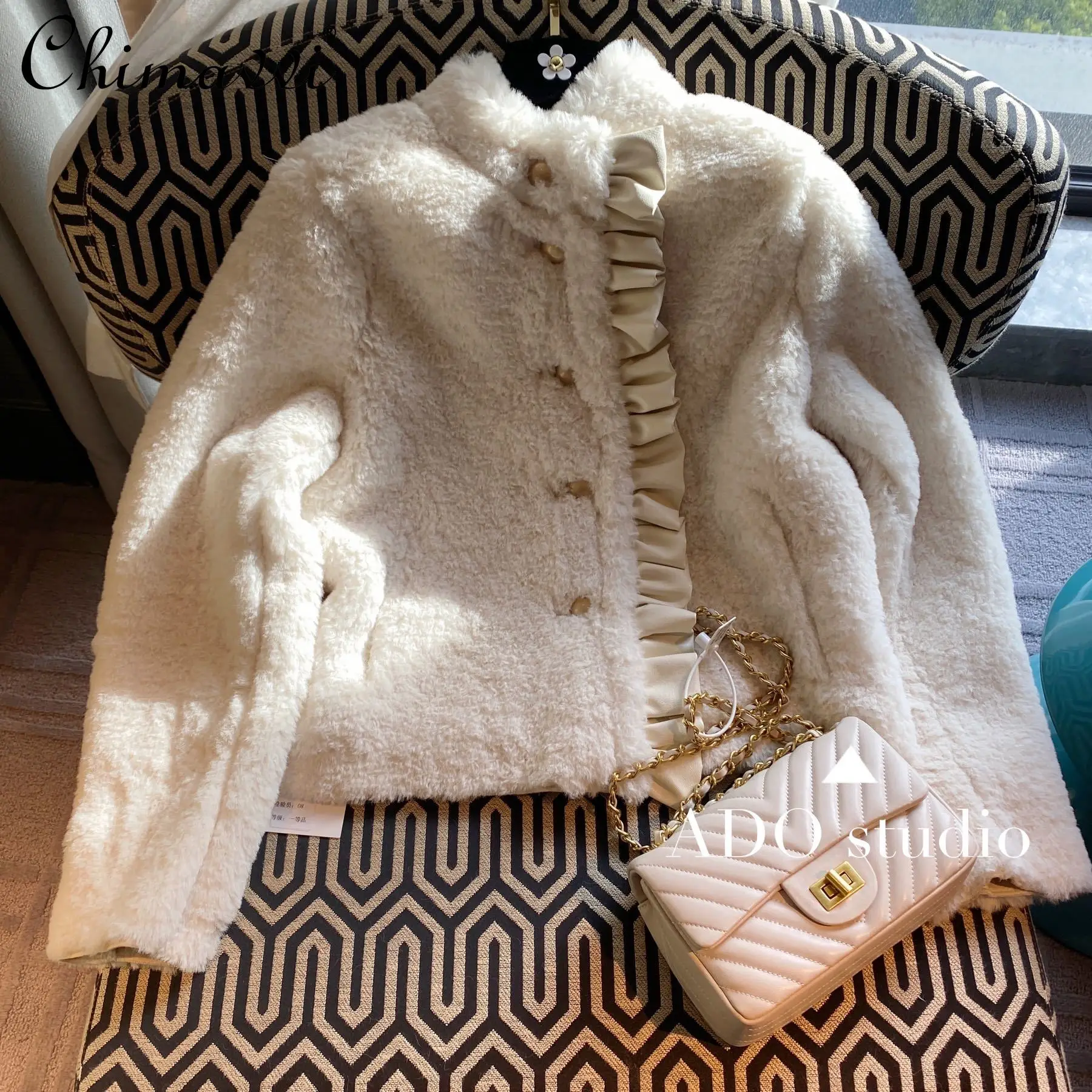 

2021 Winter Fashion Elegant High Street New Fur Coat Women's All-matching Patchwork Stand Collar Short Fur Plush Lambswool Coat