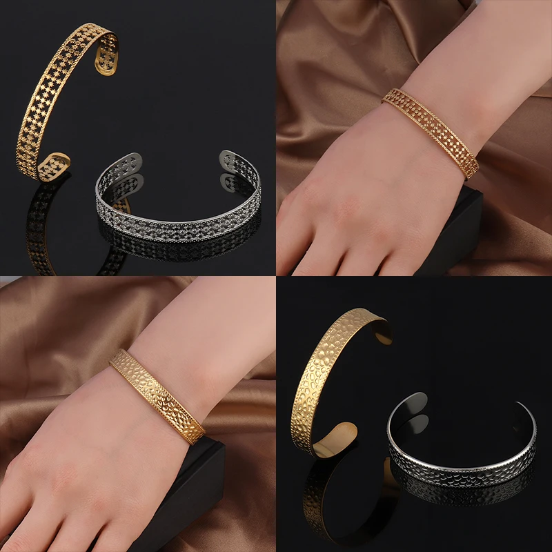 

Vintage Bracelet Opening Bracelets For Women Stainless Steel Bracelet Bangle Snake Bracelet Leaf Cuff Bracelet Charms Jewelry