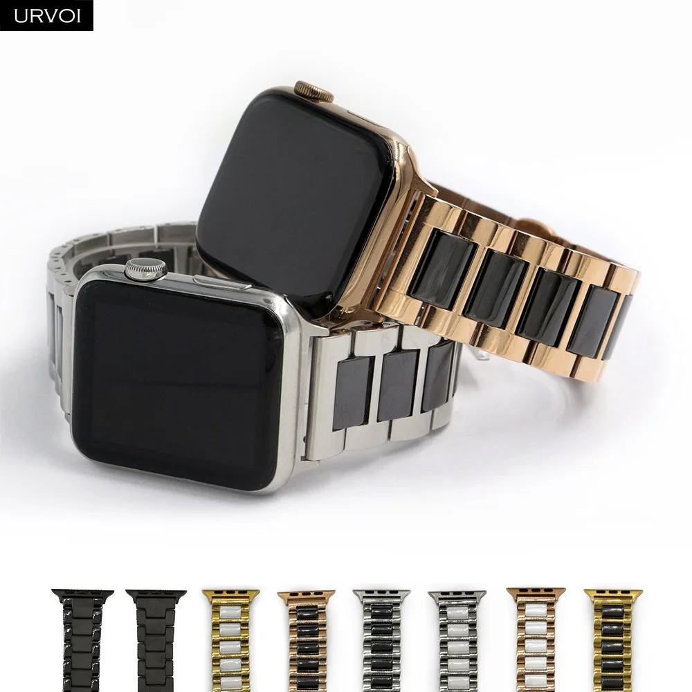 URVOI керамический ремешок для Apple Watch iwatch серии 6 5 4 321 керамика с нержавеющей сталью