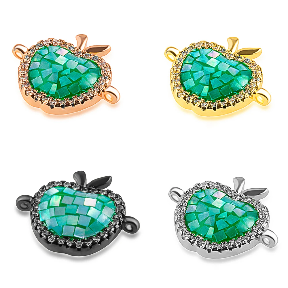 

Зеленый керамический милый соединитель Apple DIY браслет индивидуальное очарование неограниченные украшения и аксессуары из меди оптовая про...