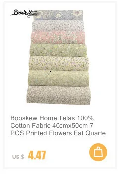 Booskew Home Telas, хлопок, ткань, 40 см x 50 см, 7 шт., набивные цветы, жировые кварталы, сделай сам, ручная работа, подушка для шитья, лоскутное шитье, кукольная кровать