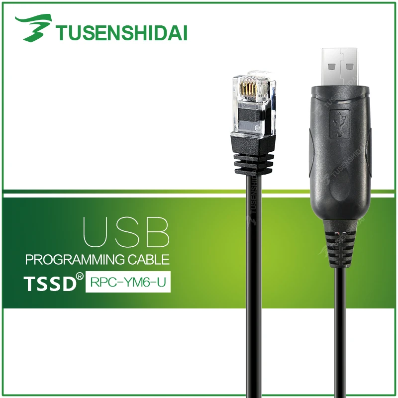 RJ-12 6-PIN Jack  USB Programming Cable for FT-2800 FT-1807 FT-1802 FT-1900R FT-2900 Car Radio