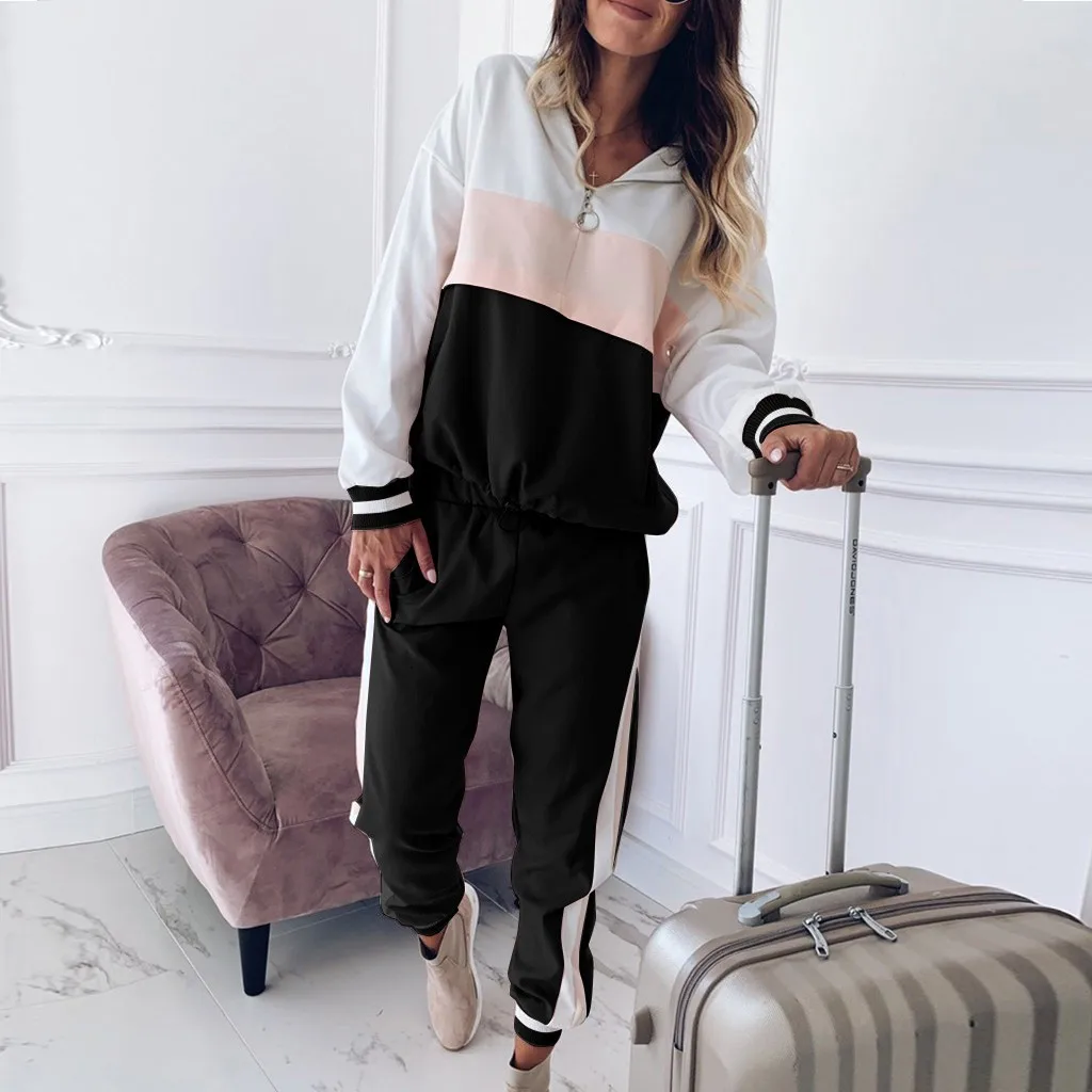 Женский спортивный комплект из 2 предметов повседневный свитера с брюками