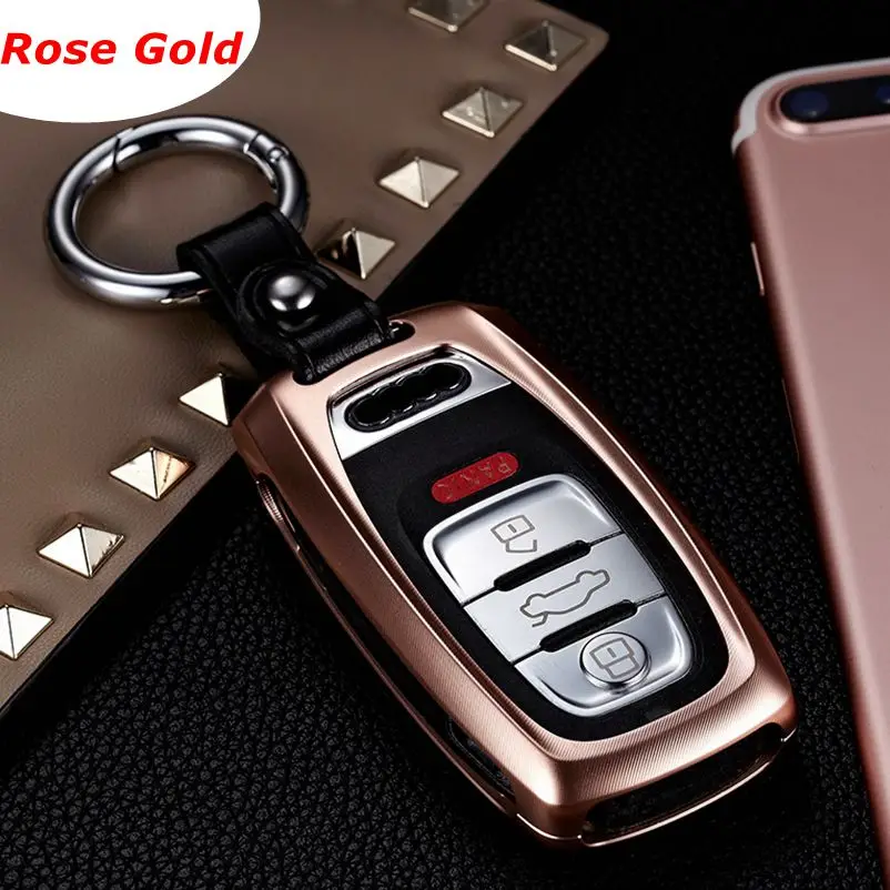 High Quality Aluminum Car Key Case Cover With Chain For Audi A4 Q3 Q5 Q7 | Автомобили и мотоциклы