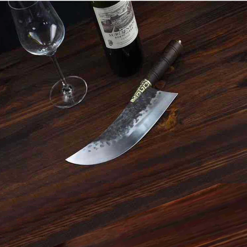 

Hand Forged Kitchen Knife Fixed Blade Sharp Machete Chef Professional Tools For Cutting Bones And Meat