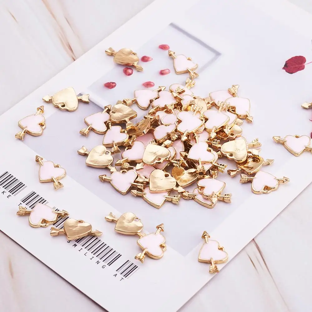 100 шт. сплав эмаль подвески стрелы с сердцем светильник светло-золотой мистироза