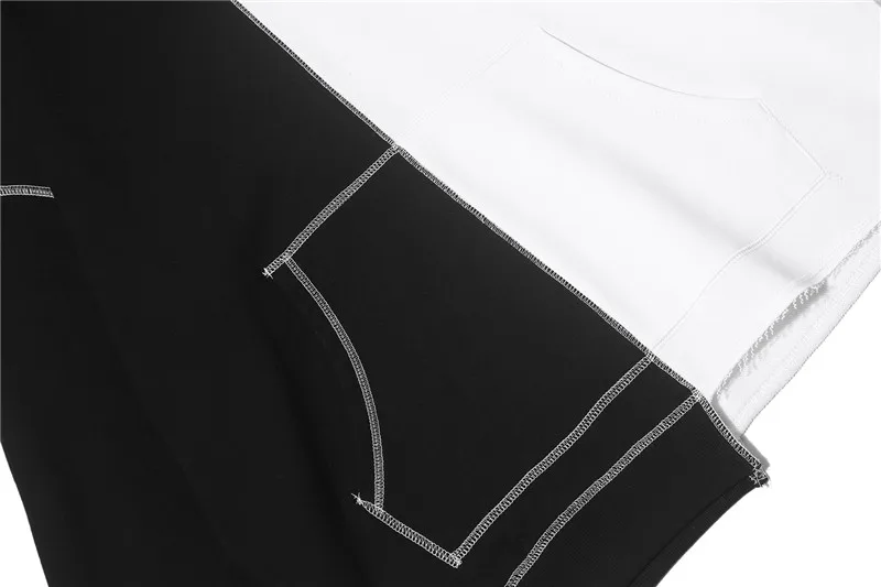 Мужские хип-хоп Лоскутные пуловеры с капюшоном модный дизайн уличная одежда