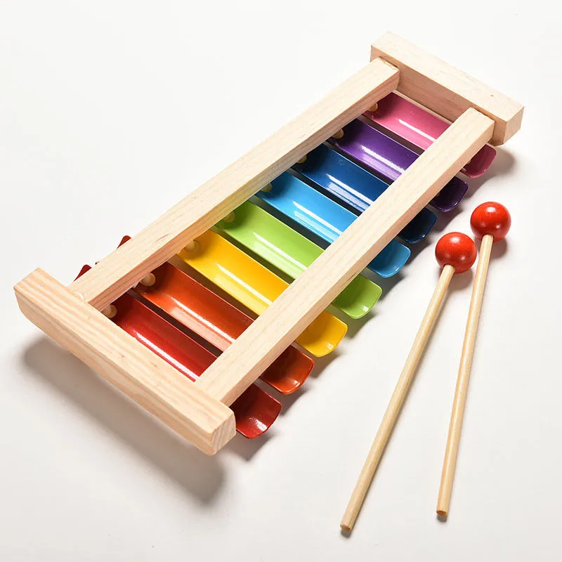 Игрушечный музыкальный инструмент для детей ксилофон радужного цвета 8 шкал