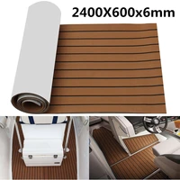 self adhesive 2400x600x6mm eva foam marine boat yacht flooring faux imitation teak sheet pad boat decking decor mat 2 colors
