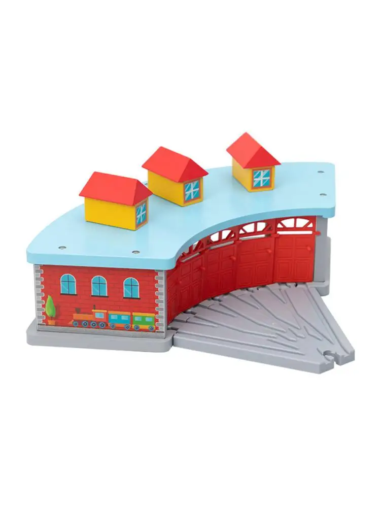 

Wooden Parking Garage Toy Parking House Train Station As Compatible All Wooden Track Railway Accessories Toy