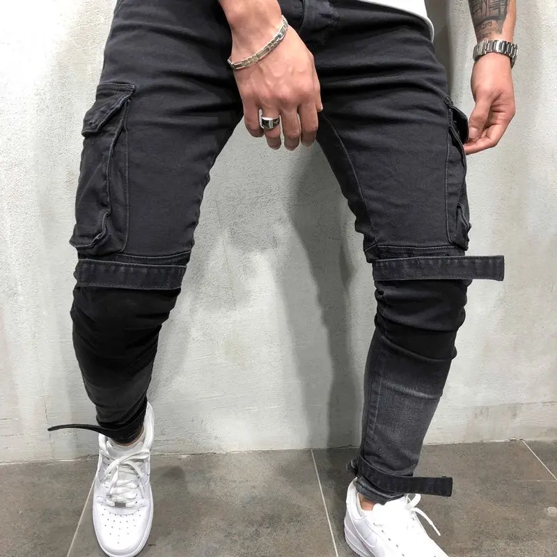 

Cross-border Hot Style New Winter A Large Pocket Leisure Men's Cultivate Morality Cowboy Black Mouth Man Feet Pants