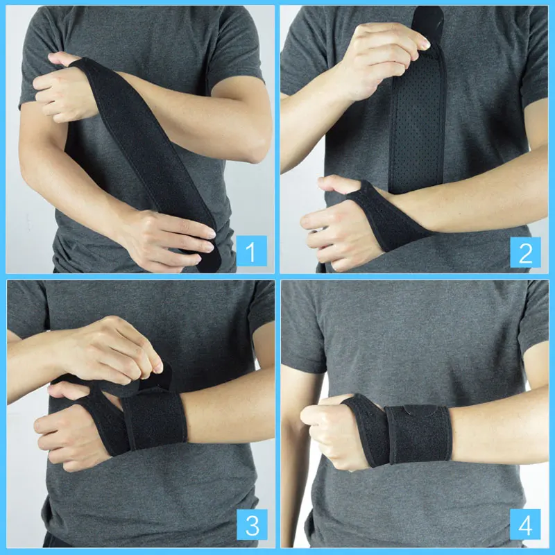 

Tcare 1Pcs Reversible Sports Wrist Brace Belt Fitted Right / Left Thumb Stabilizer for Volleyball Badminton Tennis Basketball