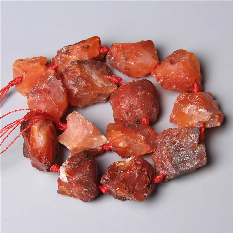 

2-3cm Natural Freeform Red Orange Agates Beads Freeform 7-8Pcs Minerals Nugget Beads Gravel Accessories For Handmade Jewelry
