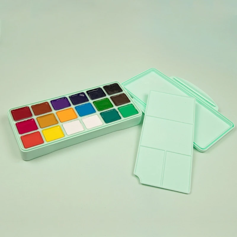 

Gouache Paint Set 18 Vibrant Colors Non Toxic Paints with Portable Case Palette for Artist Canvas Painting Watercolor Papers