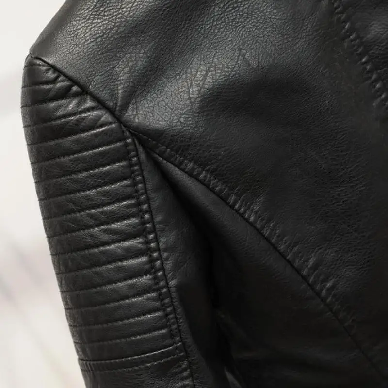 

Women streetwear style faux leahter jacket new 2019 autumn winter slim turndown collar biker coat ladies motorcycle PU outerwear