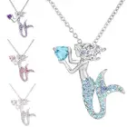 цепочка на шею женская бижутерия кулоны и подвески аксессуары для девушек Ожерелье в форме сердца из искусственного кристалла в четырех цветах, изысканные и красивые аксессуары для банквечерние