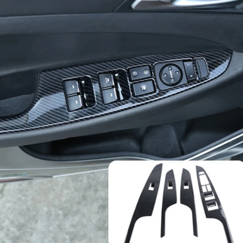 

ABS Chrome Door Window Glass Panel Armrest Lift Switch Button Cover Trim for Hyundai Tucson 2015-2019 Car Accessories Car Parts