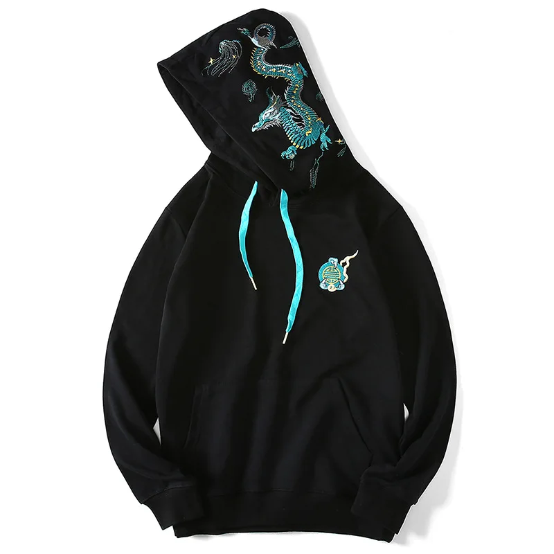 

New manufacturers direct sales of China fashion brand embroidered Hoodie Couple's hooded loose fitting sweater