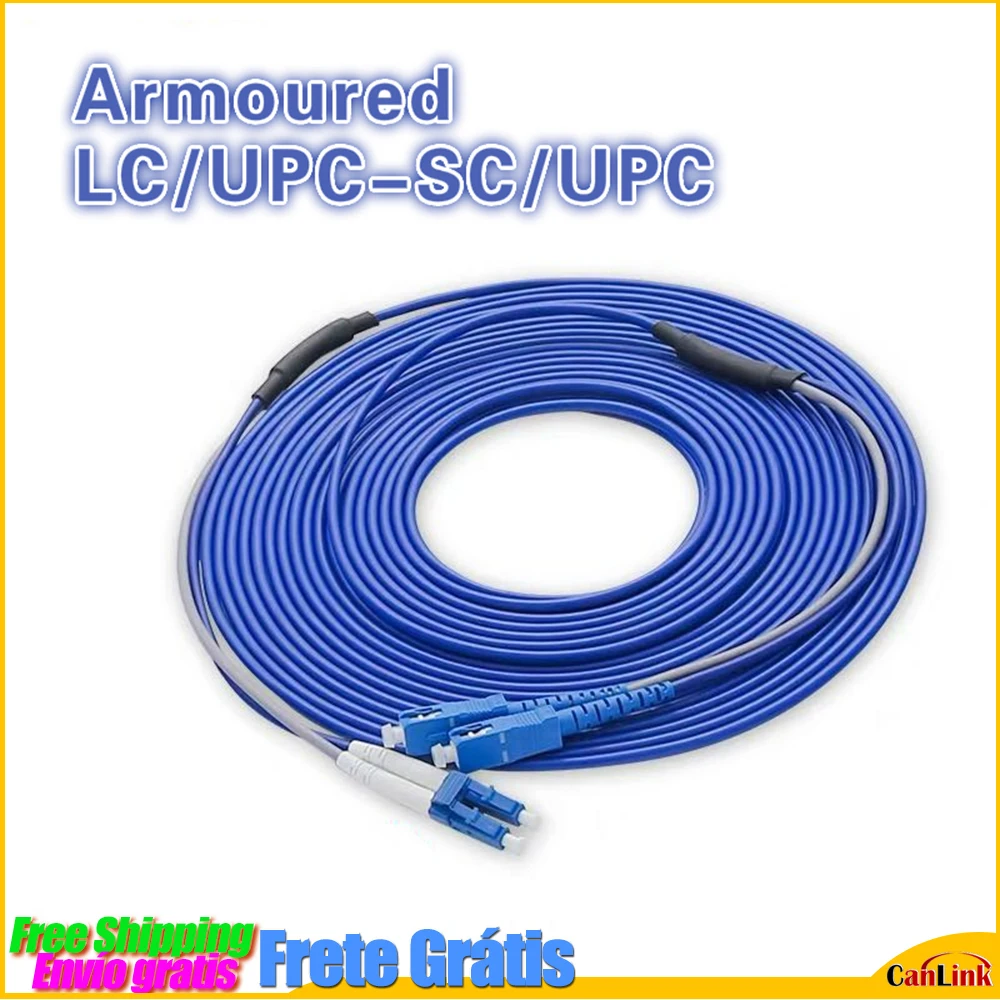 

LC/UPC-SC/UPC 5PCS Armoured Fiber Optic Patch Cord Jumper SM Optical Cable 3.0mm Fibra Optica FTTH Single Mode Duplex