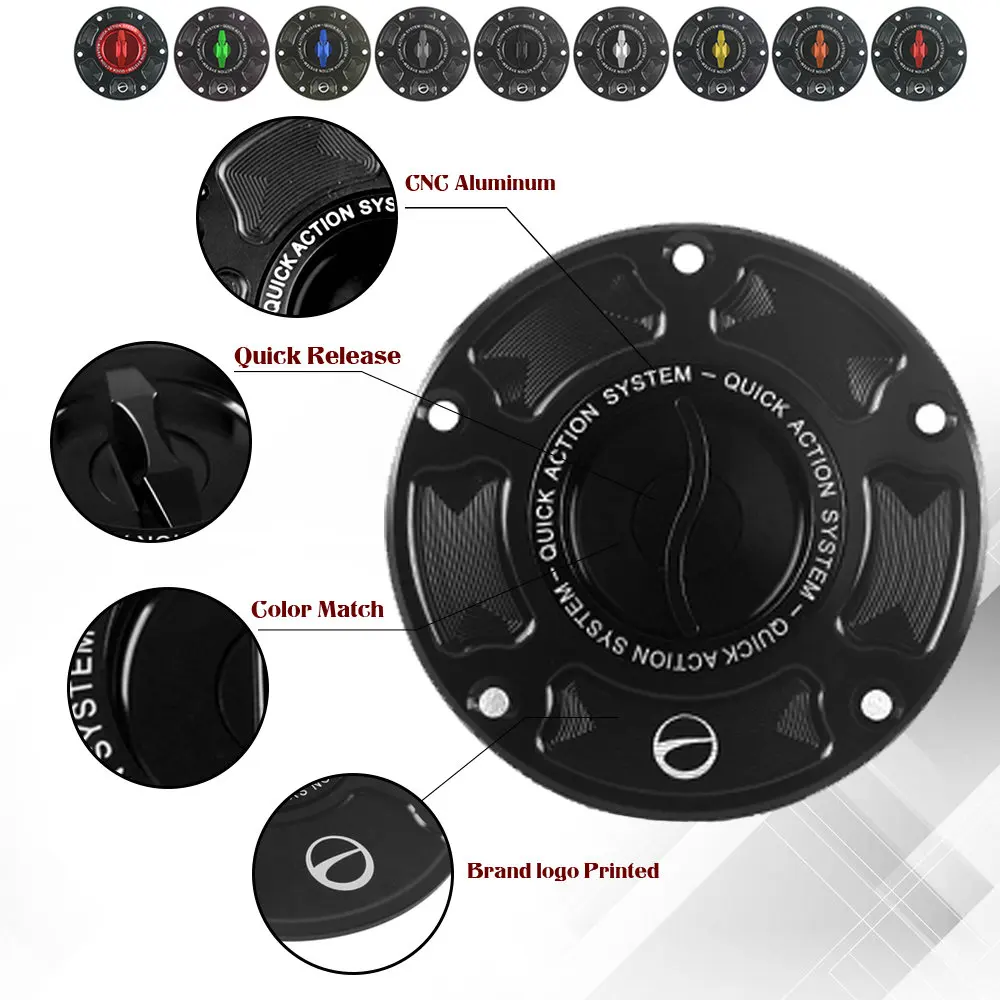 Motorcycle CNC Accessories Quick Release Key Fuel Tank Gas Oil Cap Cover for Aprilia RSV4 Factory 2009-2015