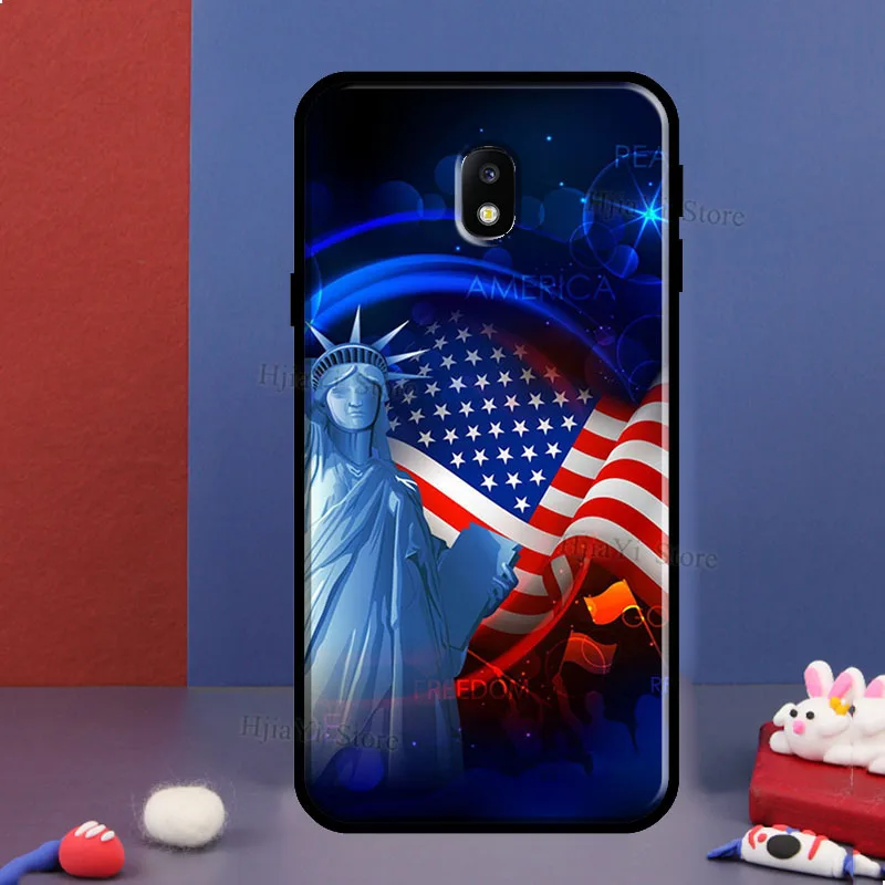 Чехол с американским флагом для Samsung Galaxy J5 J3 J7 J1 A3 A5 2016 2017 A6 A7 A8 A9 J4 J6 Plus J8 2018 - купить