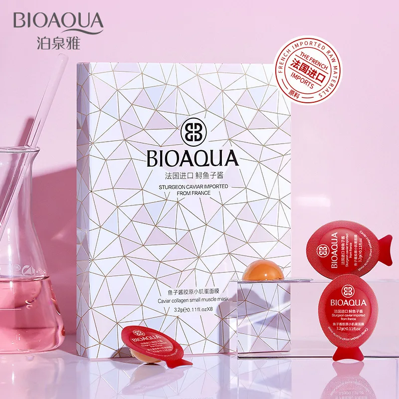 

8pcs/set Caviar Collagen Sleeping Mask Anti-aging Anti-wrinkle Lifting Firming Moisturizing Brightening Facial Skin Care