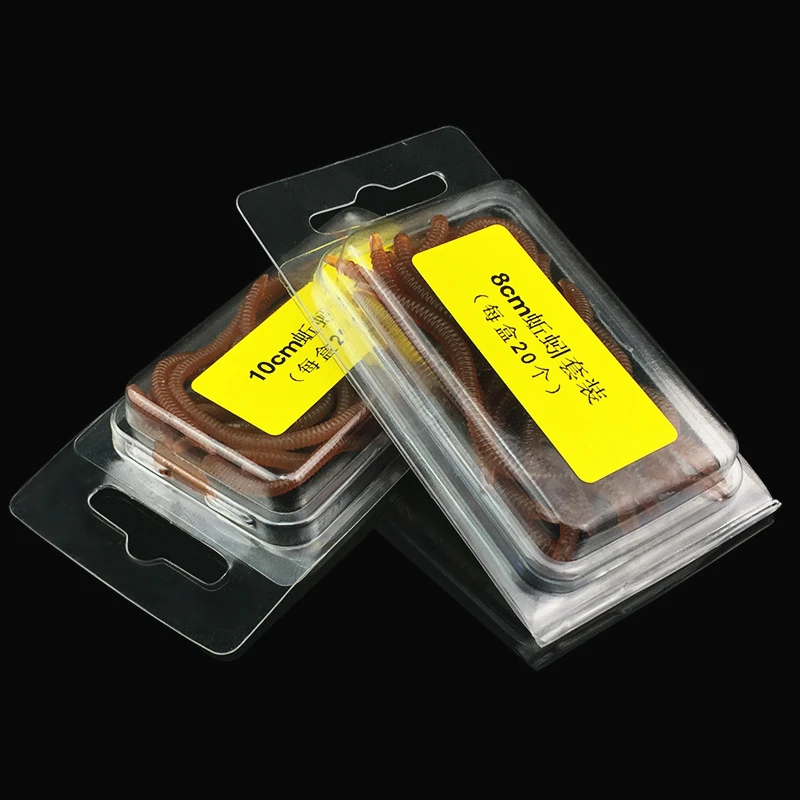 20 шт Моделирование дождевых красный Темно Красный черви искусственные