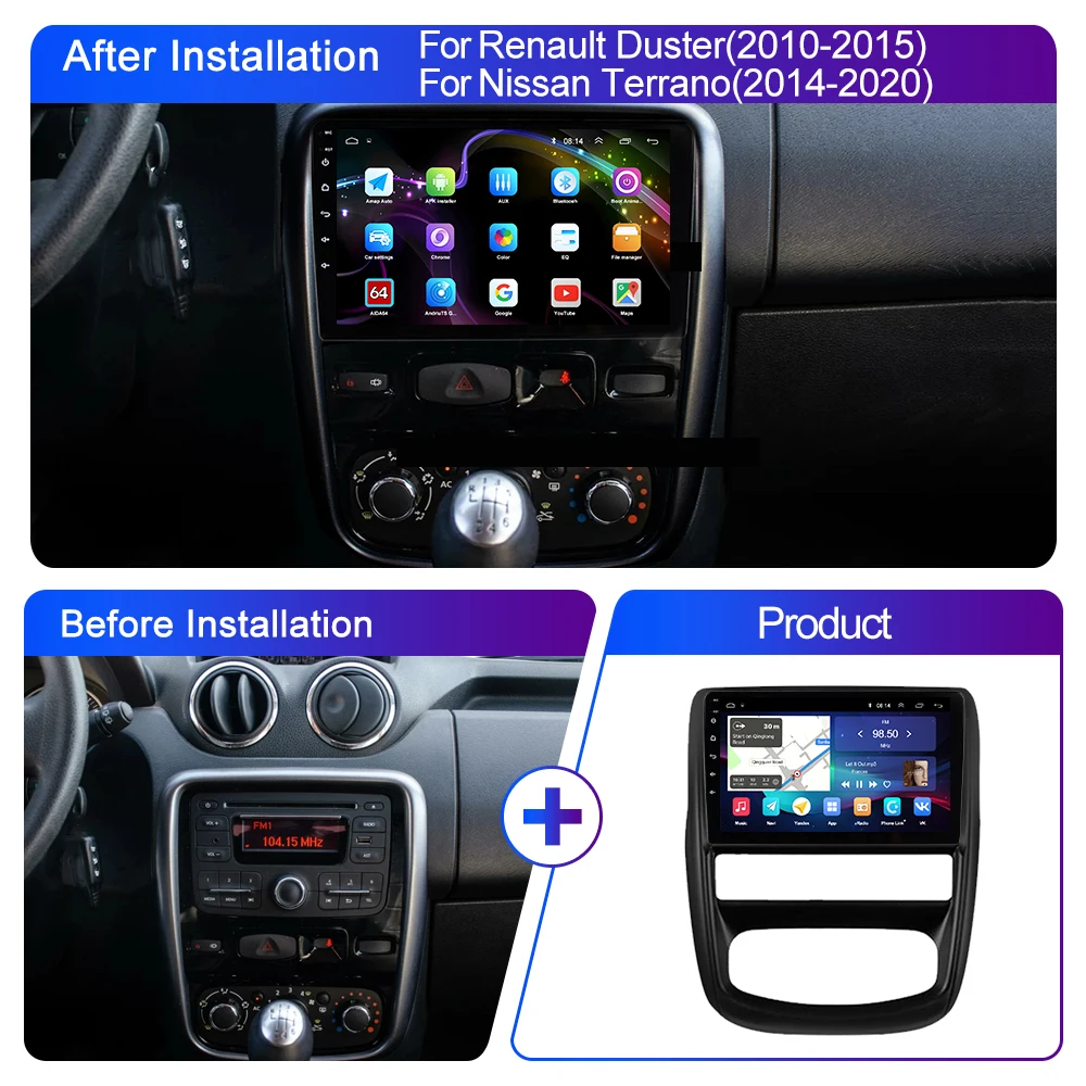 Автомагнитола LEHX Pro 2 din Android 10 мультимедийный видеоплеер для Renault Duster 1 2010- 2015 Carplay dvd