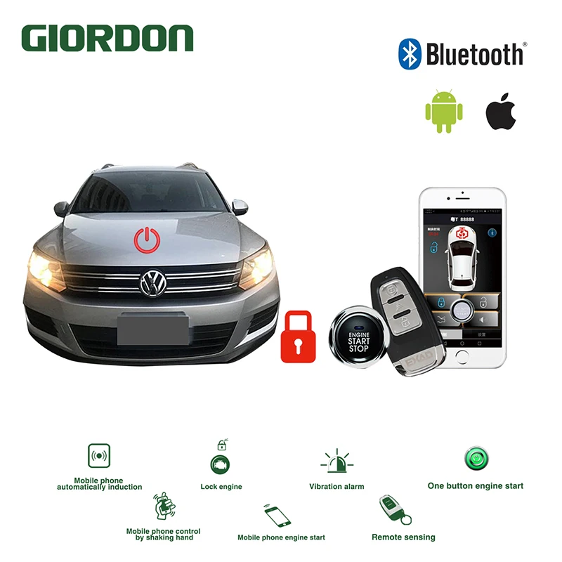 Универсальный БЕСКЛЮЧЕВОЙ вход PKE комфортная система ios Android APP телефон