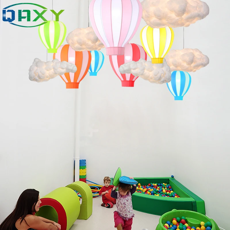 

Included With LED Bulb Lovely E27 Red/Blue Pendant Lamp Fabric Hot-air Hanging Light For Balloon Bedroom Children Room[DC5235]
