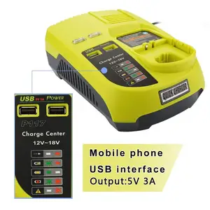 Зарядное устройство для батарей Ryobi, 3 А, 1214,418 В, для батарей Ryobi P117, P110, P111, P107,P108, NiCd, NiMh, Li-Ion