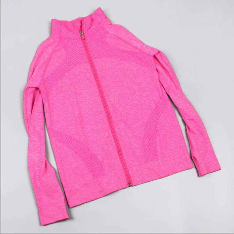 

Sports Jacket Women Long Sleeve Zipper Fitness Yoga Tops Solid Color Thumb Holes Workout Coat Running Gym Sports Wear Quick Dry