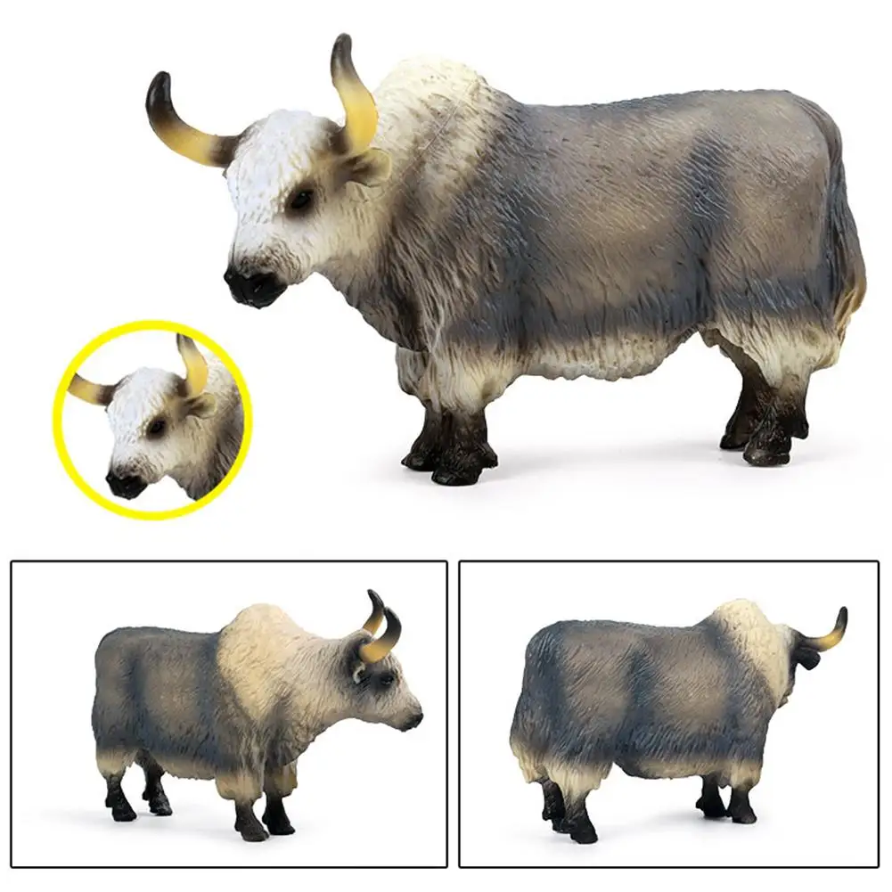 Фигурка животного быка яка ПВХ Модель настольного декора обучающие игрушки для