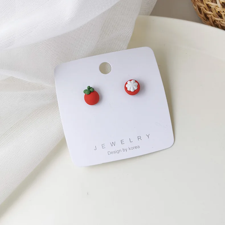 2020 летние модные милые серьги-гвоздики в виде фруктов ювелирные изделия