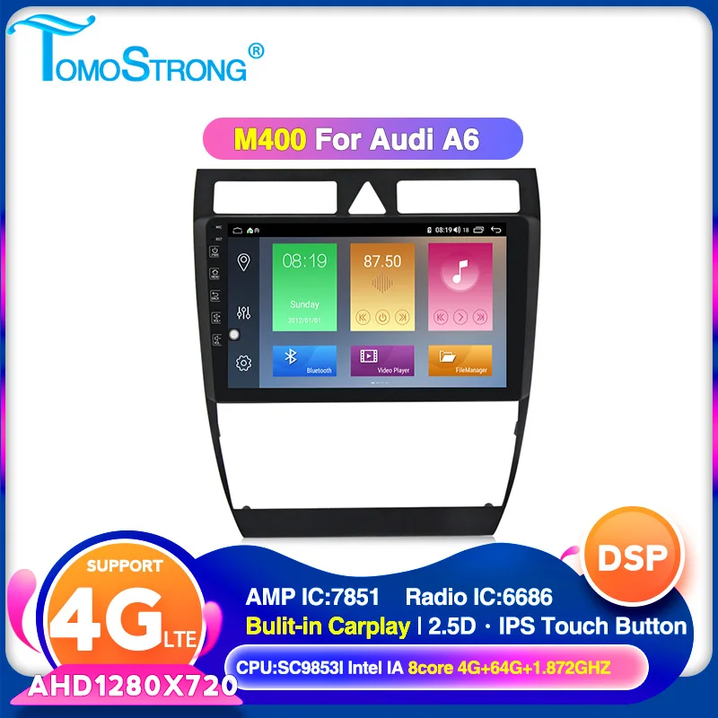 TOMOSTRONG Android 10 ISP DSP автомобильный dvd плеер для Audi A6 S6 RS6 1997 2004 GPS Радио 2.5D экран