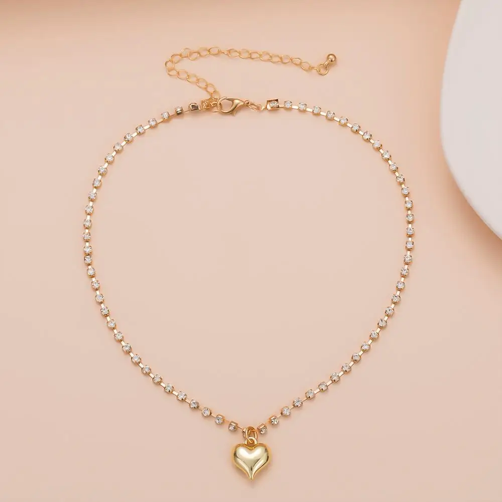 IngeSight.Z корейский Блестящий чокер ожерелье ошейник минимализм милое любовь