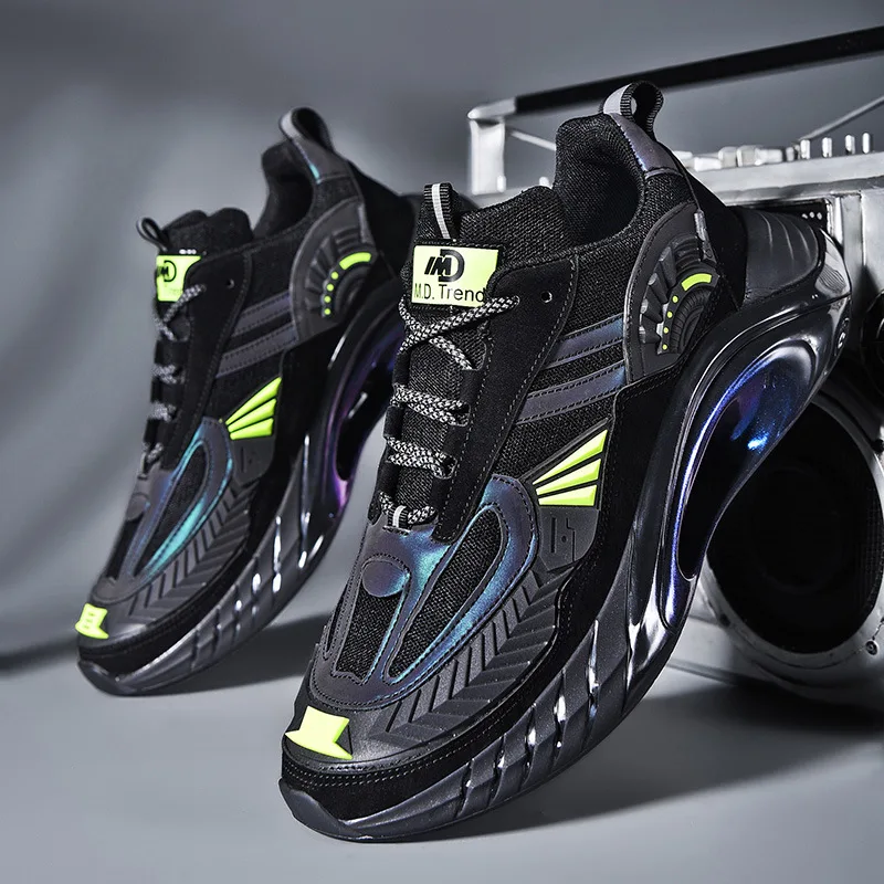 

Trend shoes men's autumn and winter new wild thick-soled casual sports shoes reflective trendy travel shoes men's running shoes