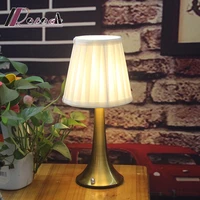 usb led rechargeable table lamp fabric iron cordless table lamp restaurant bar hotel acrylic cloth desk lamp for dinning room