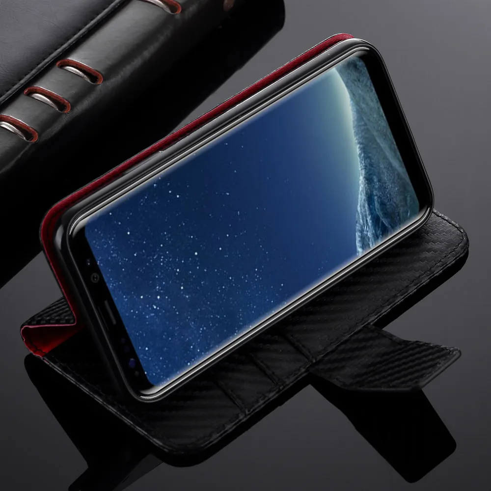 Роскошный чехол бумажник из углеродного волокна для Samsung Galaxy S20 Ultra S9 Plus S10 мягкий