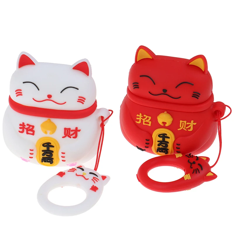 Милые японские стильные чехлы для наушников Lucky Cat Apple беспроводная