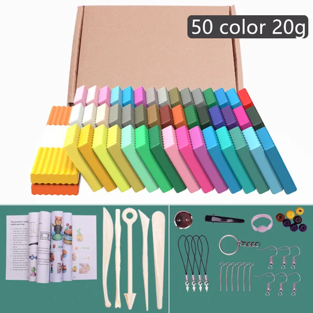 50 color suit Новинка, глиняный Ватт, 50 цветов, полимерная глина, сделай сам, мягкое литье, ремесло, печь для выпечки, глиняные блоки, подарок на день рождения для детей и взрослых - Цвет: 50 color suit