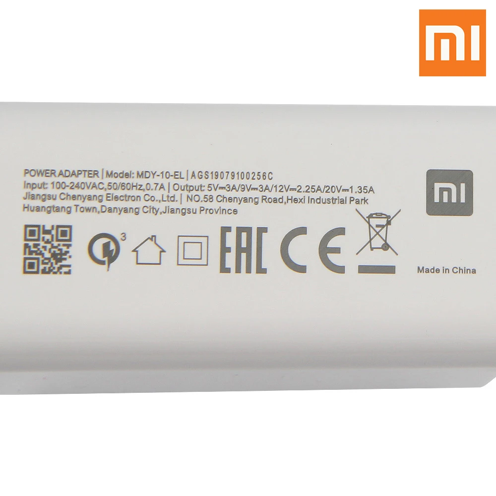 Оригинальный адаптер для быстрой зарядки Xiaomi 27 Вт 4 0 Turbo Type-C MI 10 PRO 9 Redmi Note 8 K20 K30 MIX 3