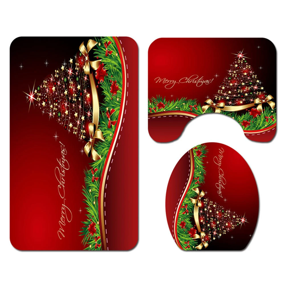 7 Merry Christmas Decorations Santa Claus Shower Curtain Carpet Mat Christmas Decoration for Home Xmas Party Navidad New Year - Цвет: 7