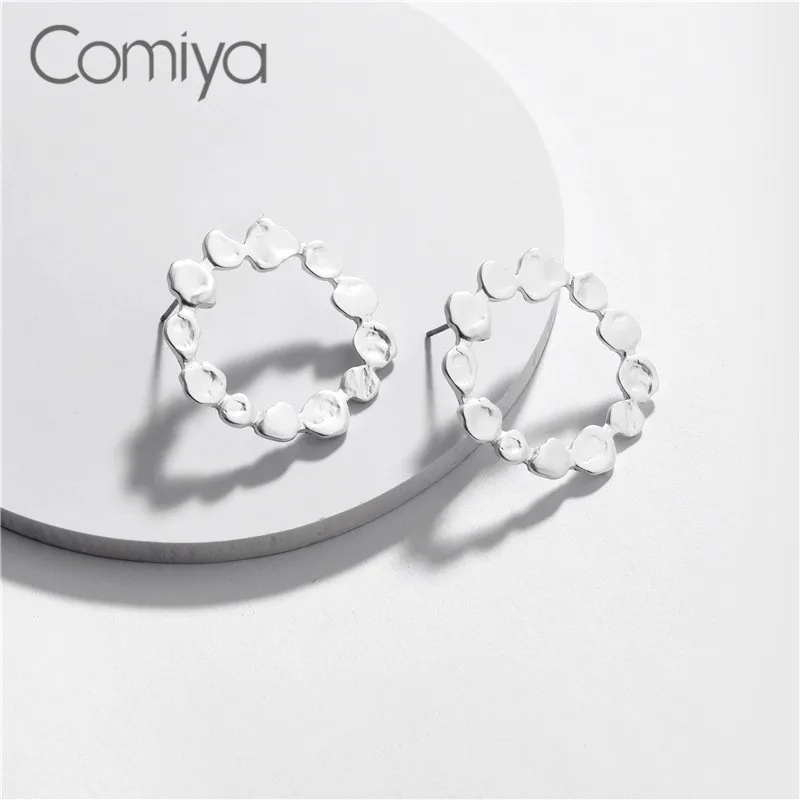 Comiya модные серьги гвоздики золотого цвета цинковый сплав в форме цветка круглые