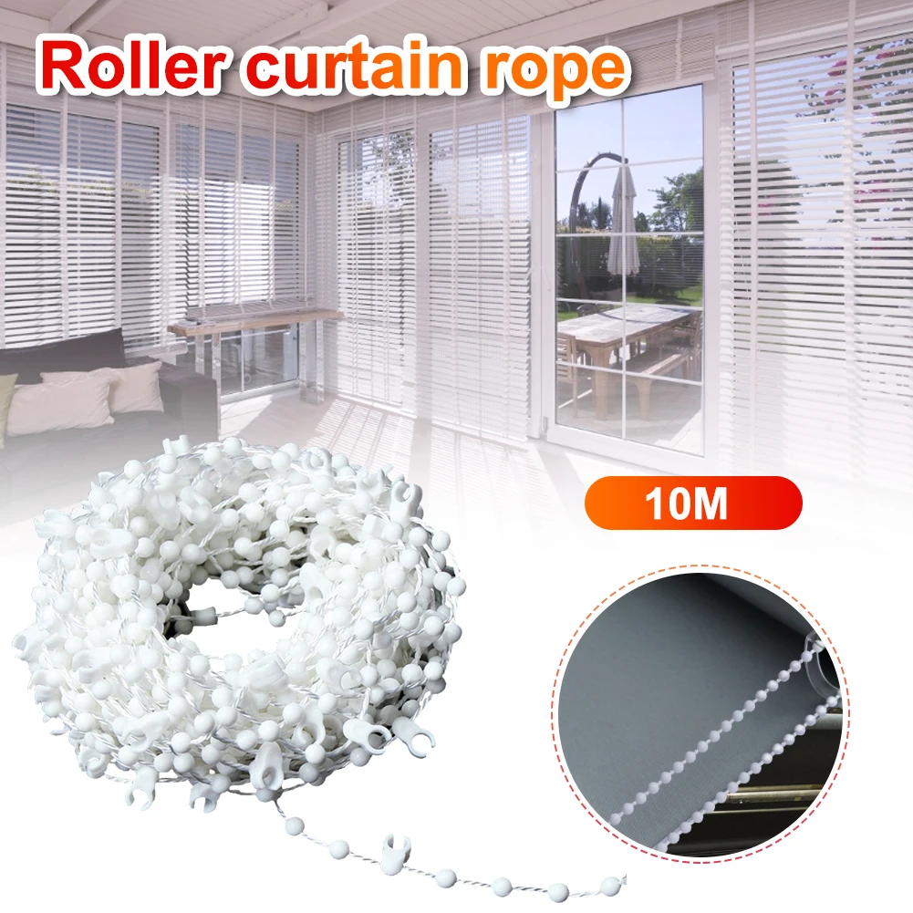 

10M Blinds Bead Chain Shade Blind Beaded Chain Cord for Household Shade Window Curtain White Plastic Roller Blind Chain Repair