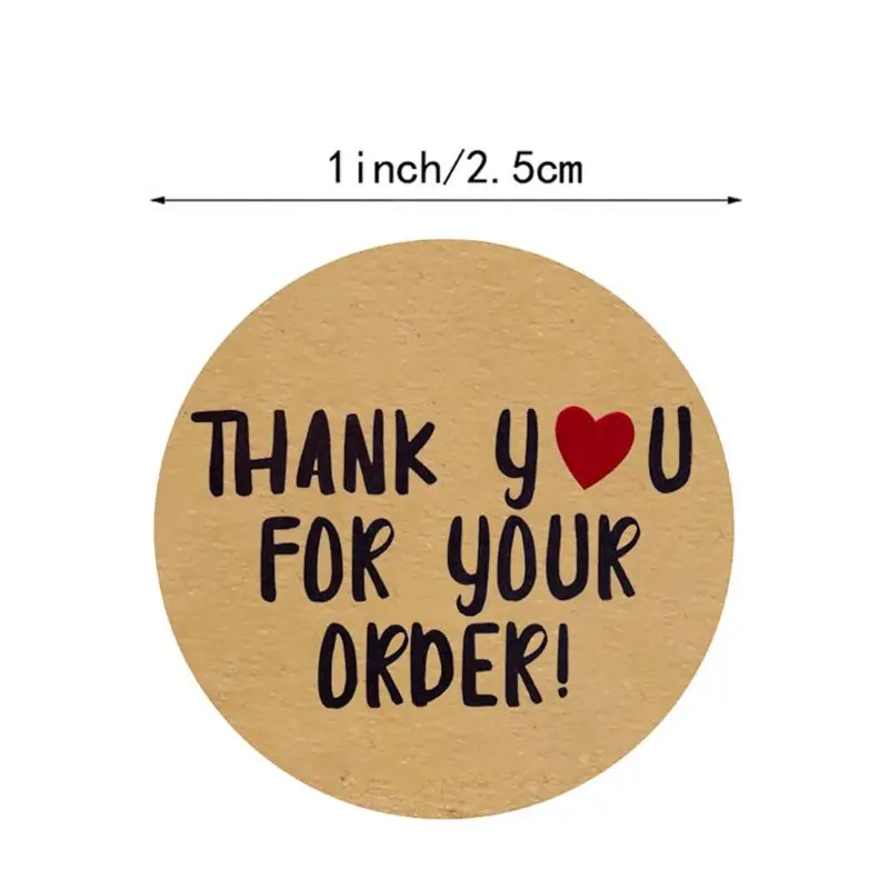 

500pcs Kraft Thank You for Your Order Stickers Wedding Seal Labels Scrapbooking 95AA