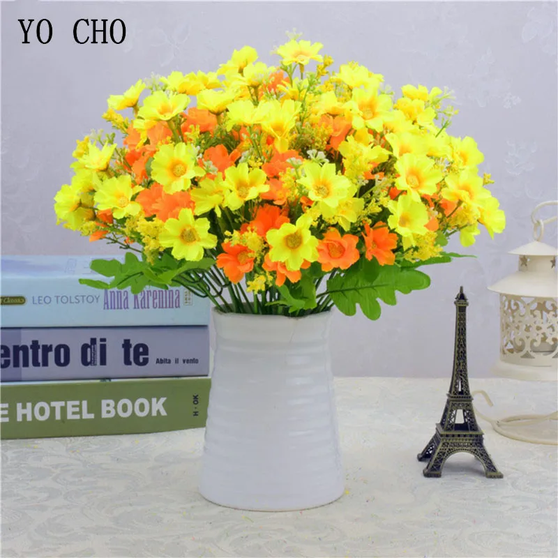 

28 Heads/Bunch Artificial Daisy Flowers Bouquet Wedding Decorative Fake Gerbera Flores Party Home Table Decor Accessories Floral