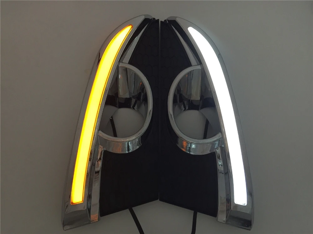 Car Flashing 1 Set 12V LED DRL Daytime Running Lights with fog lamp hole For Chevrolet Captiva 2011 2012 2013 turn Signal Relay |
